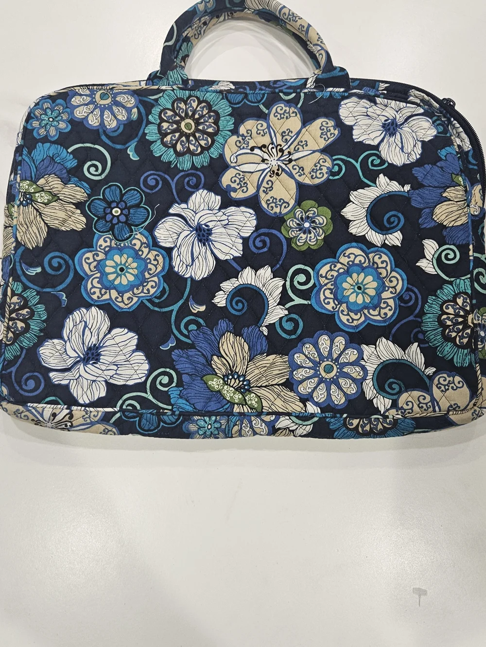 Vera Bradley Navy Small Floral Quilted  Tote